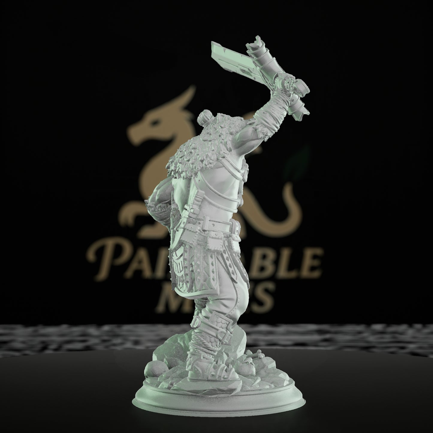 Half-Orc Barbarian Warrior Miniature | Medium | DM Stash | D&D DnD Pathfinder Miniature