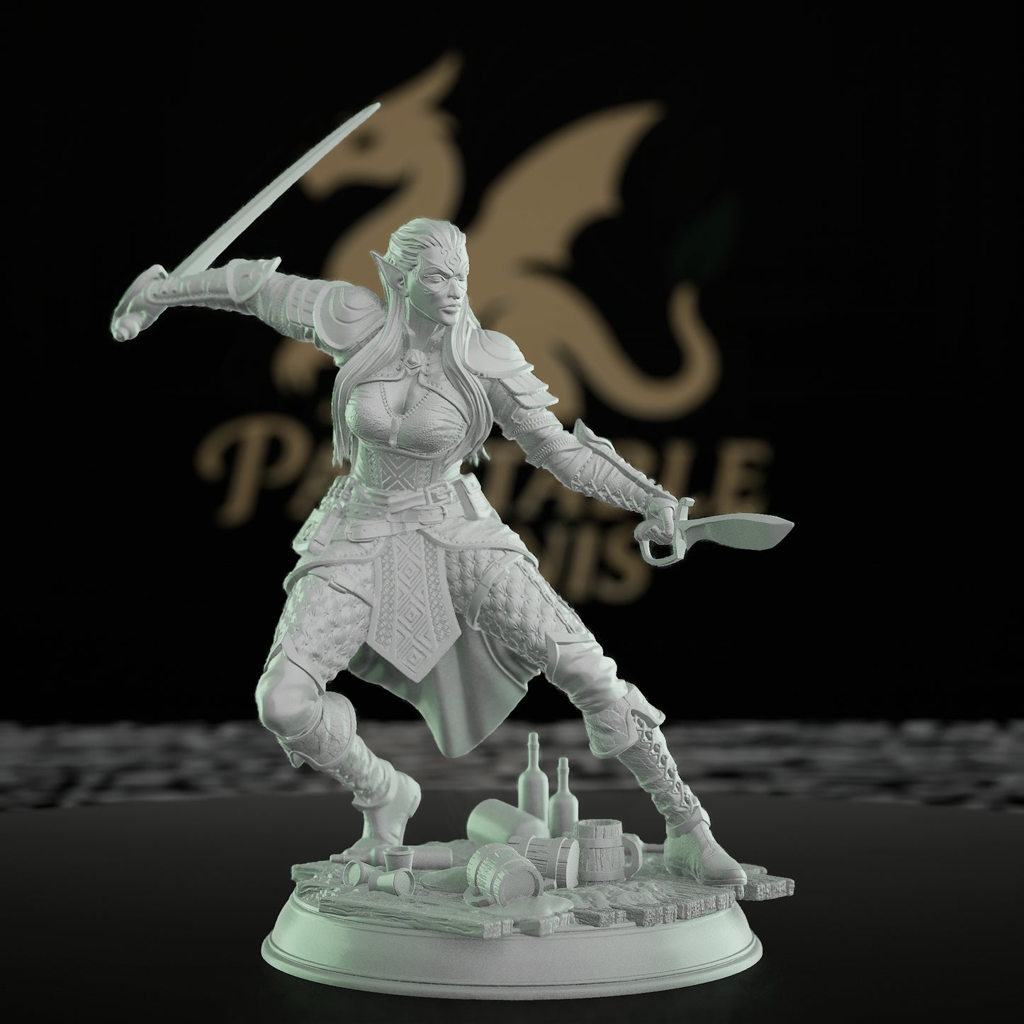 Water Elemental Rogue Warrior Miniature | Medium | DM Stash | D&D DnD Pathfinder Miniature
