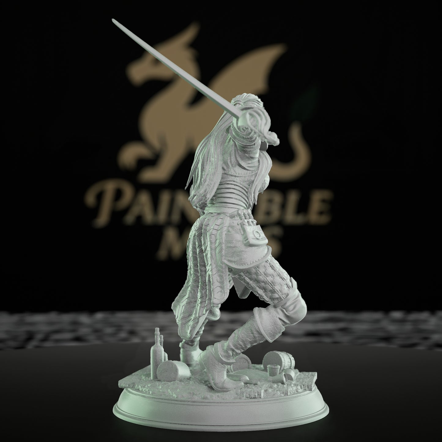 Water Elemental Rogue Warrior Miniature | Medium | DM Stash | D&D DnD Pathfinder Miniature