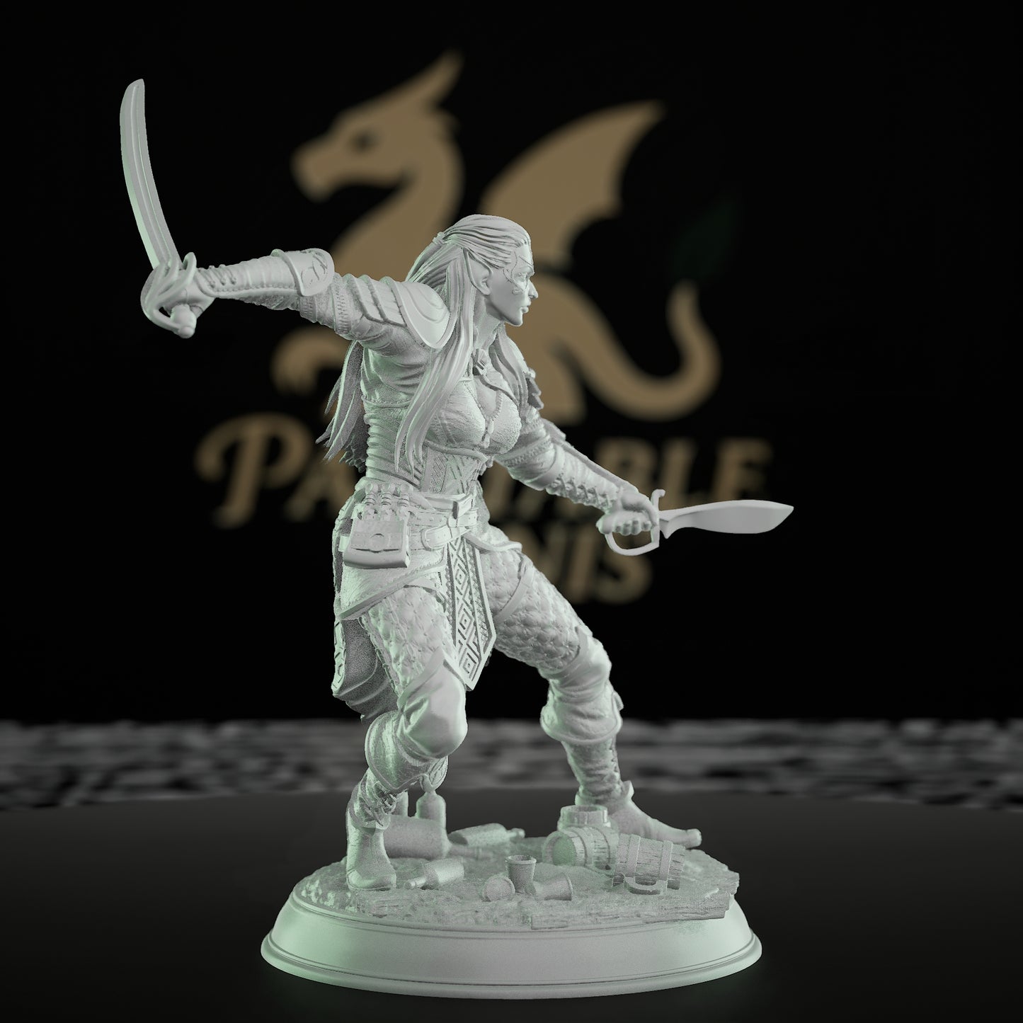Water Elemental Rogue Warrior Miniature | Medium | DM Stash | D&D DnD Pathfinder Miniature