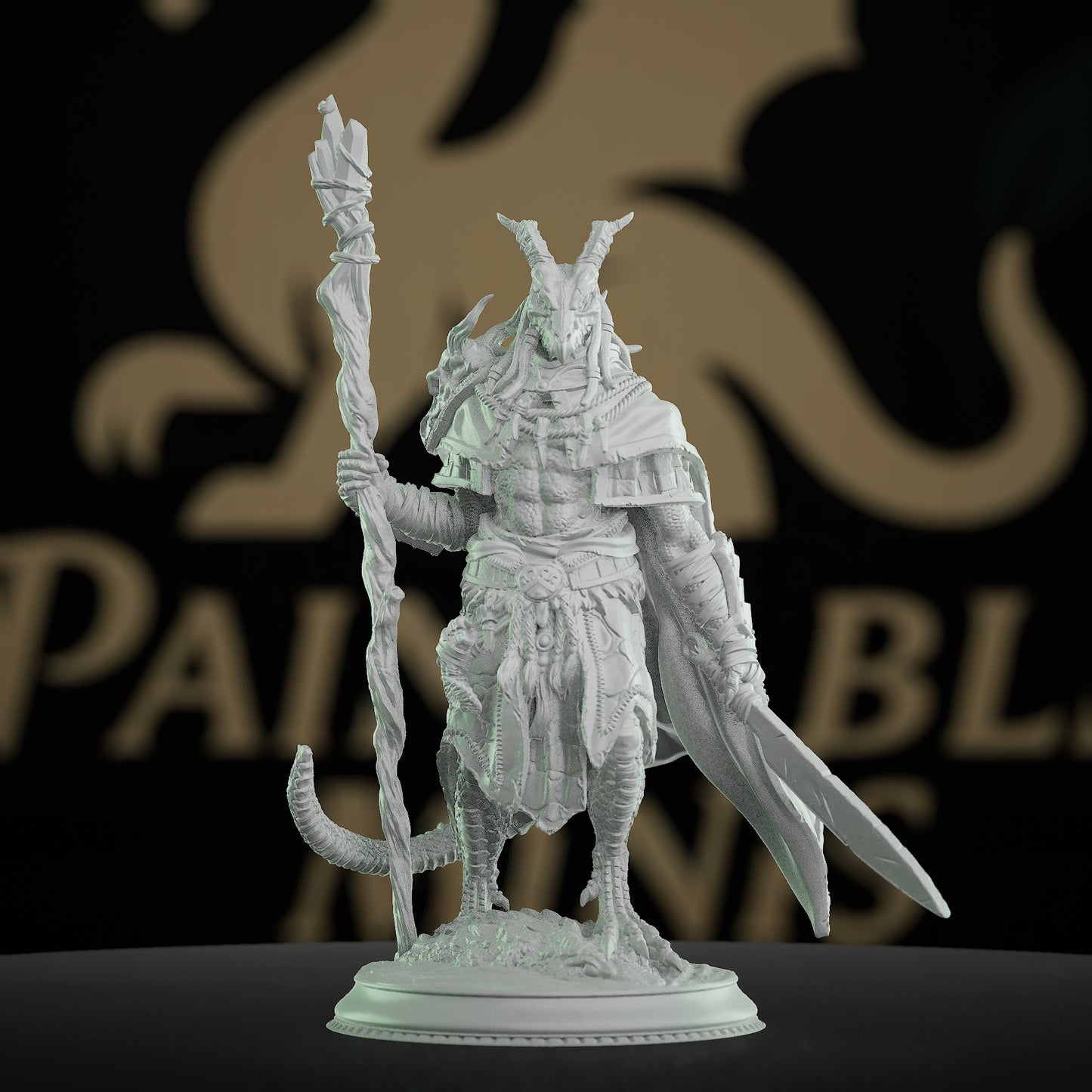 Lizardfolk Sorcerer Spellcaster Draconic Motifs | Medium | DM Stash | D&D DnD Pathfinder Miniature