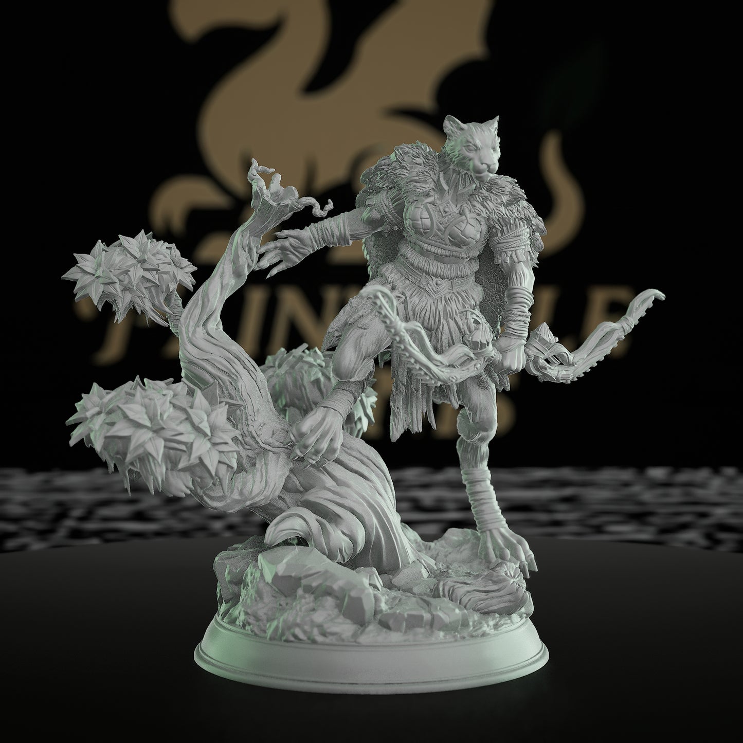 Tabaxi Ranger Miniature | Dungeons and Dragons Mini | RPG Tabletop Miniature | DnD Painting Pathfinder