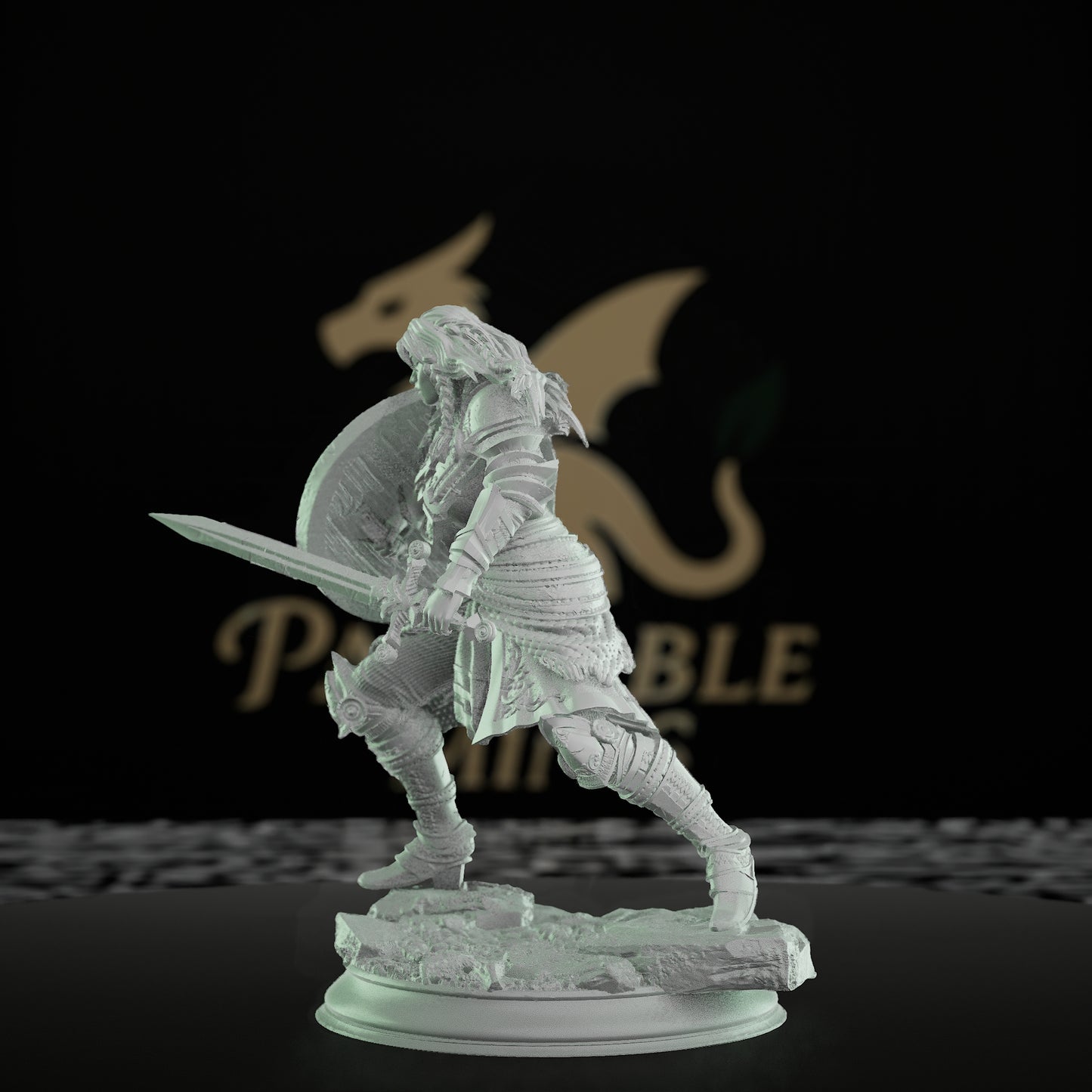Shieldmaiden Fighter Warrior Miniature | Medium | DM Stash | D&D DnD Pathfinder Miniature