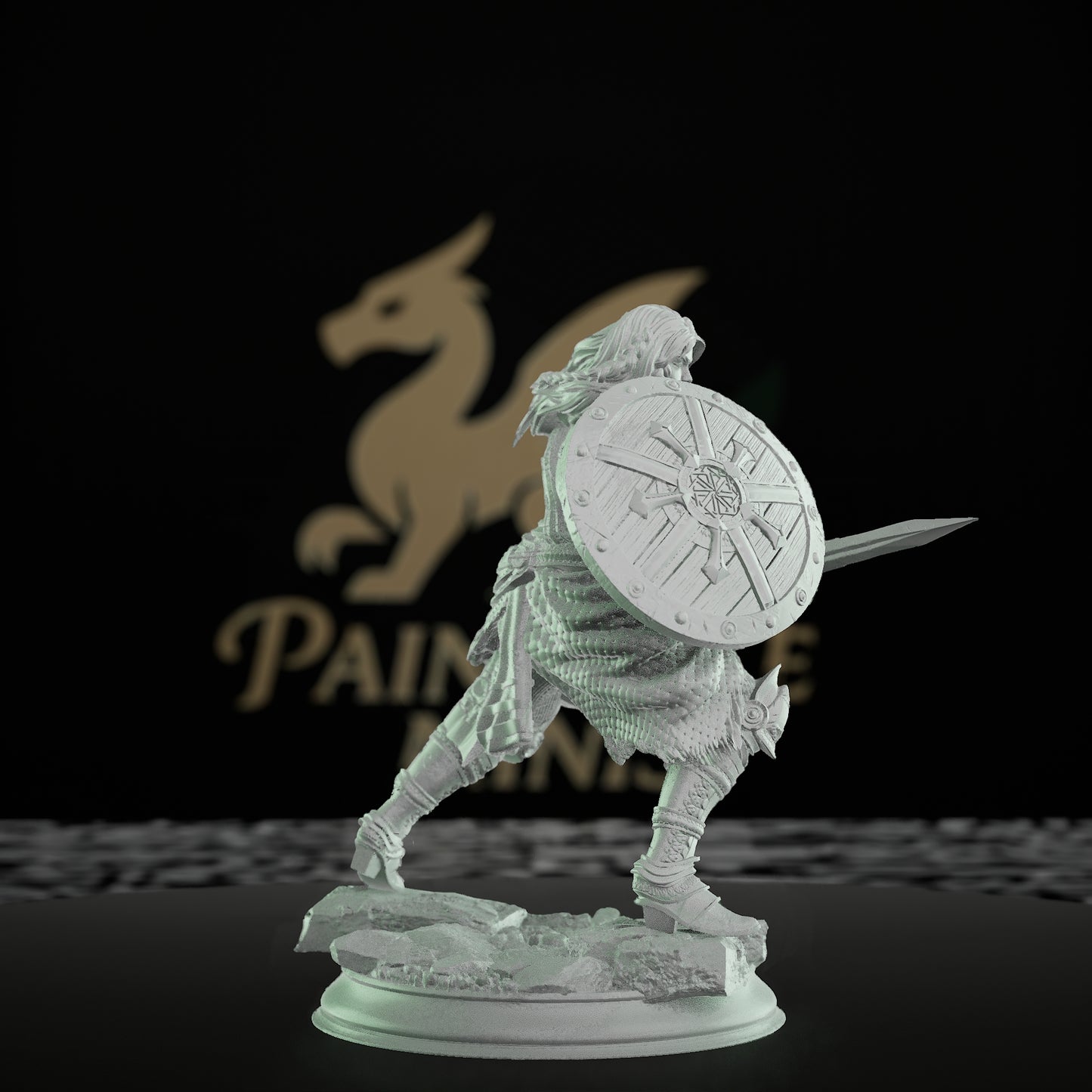 Shieldmaiden Fighter Warrior Miniature | Medium | DM Stash | D&D DnD Pathfinder Miniature