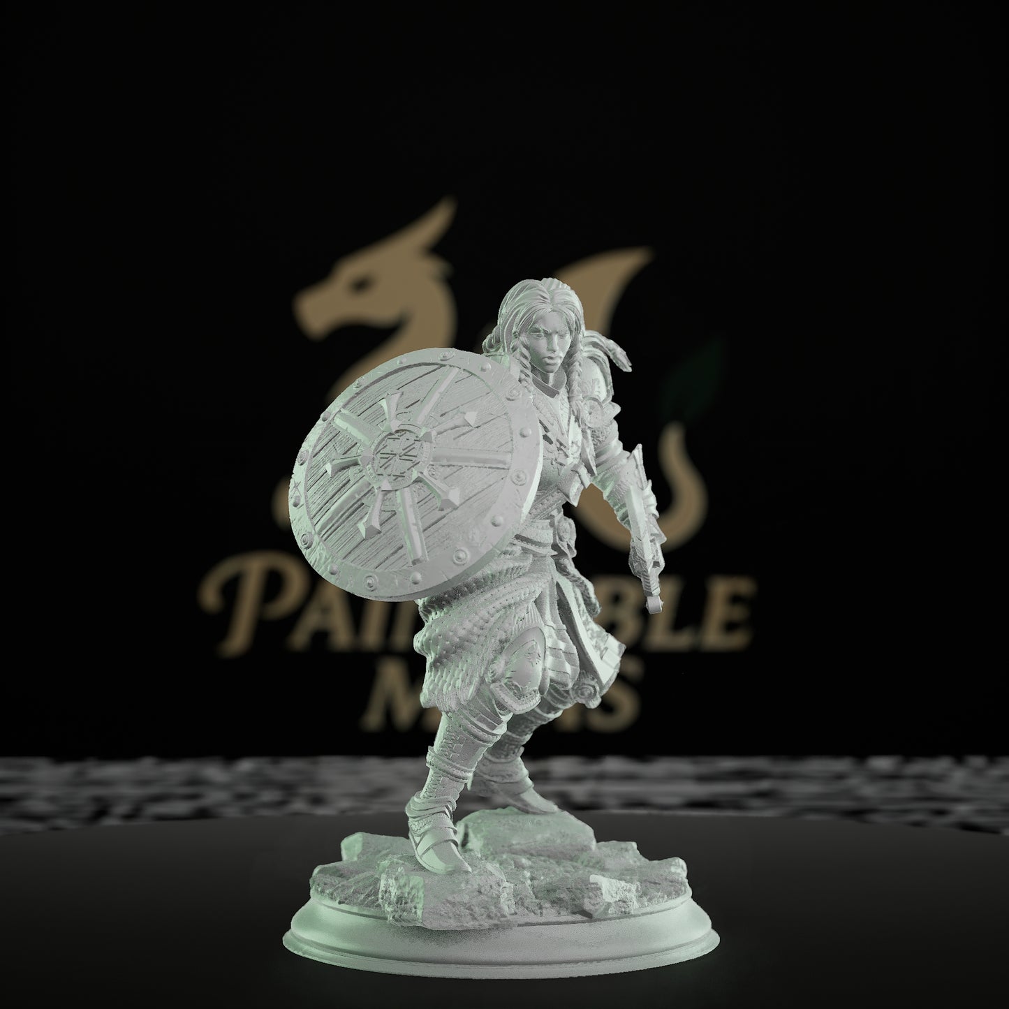 Shieldmaiden Fighter Warrior Miniature | Medium | DM Stash | D&D DnD Pathfinder Miniature