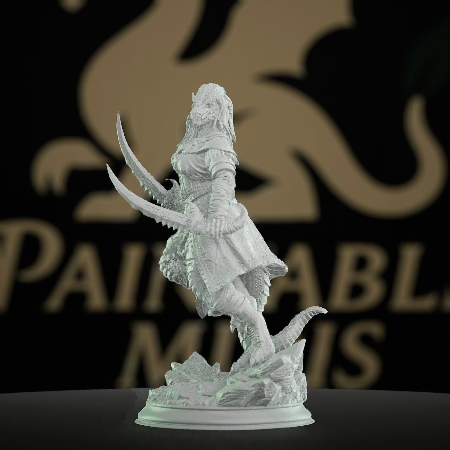 Black Dragonkin Rogue Miniature | Medium | DM Stash | D&D DnD Pathfinder Miniature