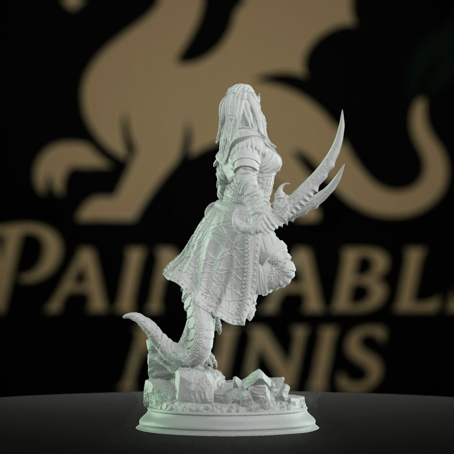 Black Dragonkin Rogue Miniature | Medium | DM Stash | D&D DnD Pathfinder Miniature