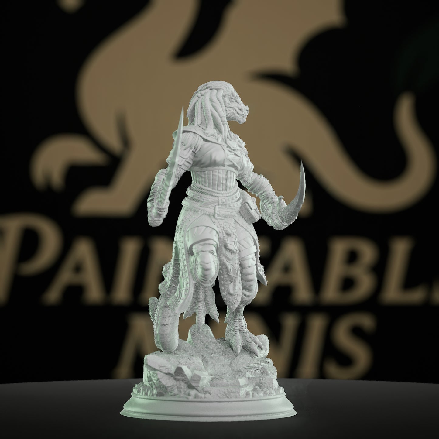 Black Dragonkin Rogue Miniature | Medium | DM Stash | D&D DnD Pathfinder Miniature