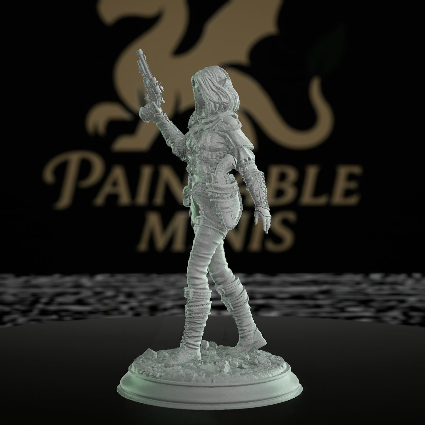 Half-Drow Gunslinger Miniature Tactical Attire | Medium | DM Stash | D&D DnD Pathfinder Miniature