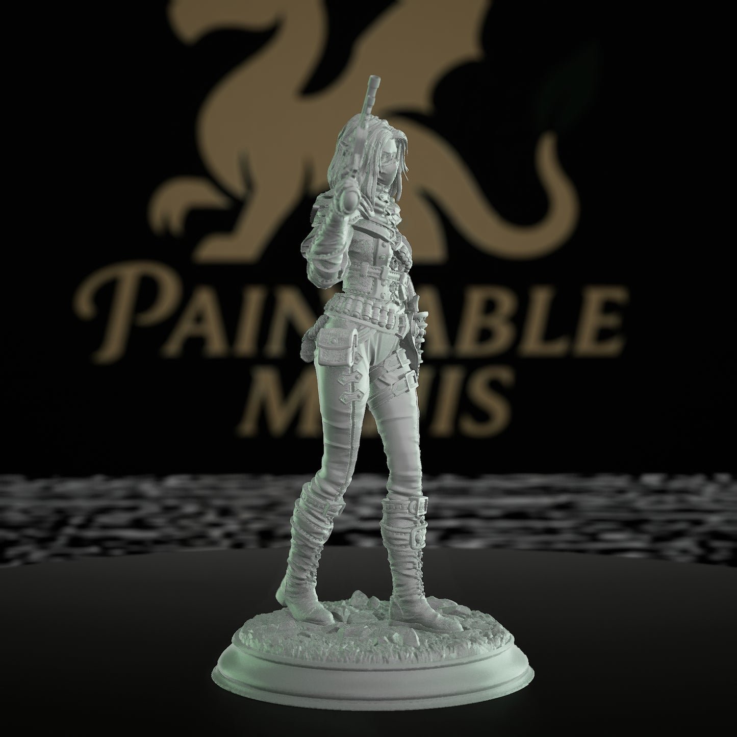 Half-Drow Gunslinger Miniature Tactical Attire | Medium | DM Stash | D&D DnD Pathfinder Miniature