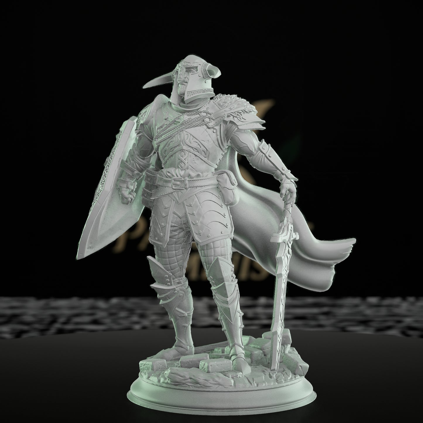 Paladin Warrior Shield Armor | Medium | DM Stash | D&D DnD Pathfinder Miniature