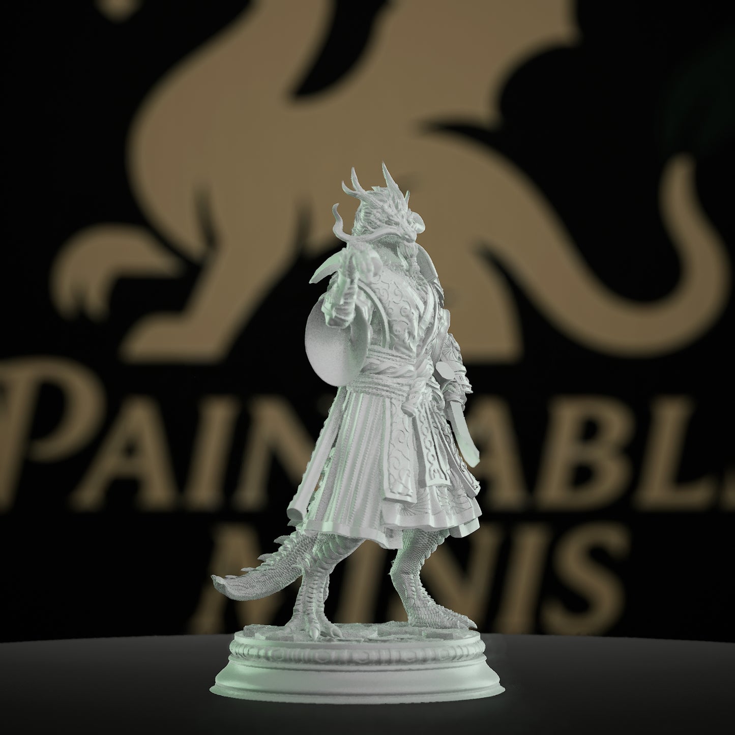 Dragonborn Samurai Warrior Miniature | Medium | DM Stash | D&D DnD Pathfinder Miniature