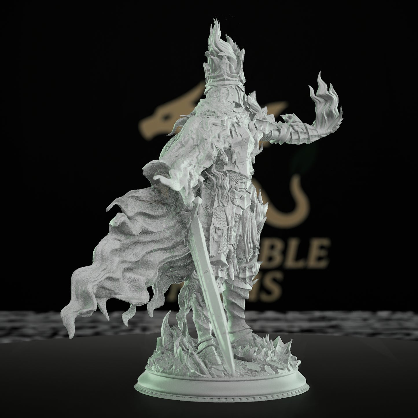 Fire Knight Undead Warrior Figure | Medium | DM Stash | D&D DnD Pathfinder Miniature