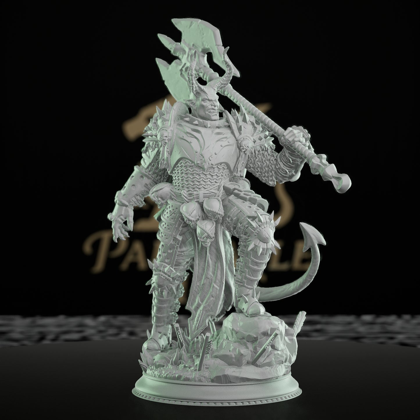 Undead Warrior Double-Headed Axe | Medium | DM Stash | D&D DnD Pathfinder Miniature