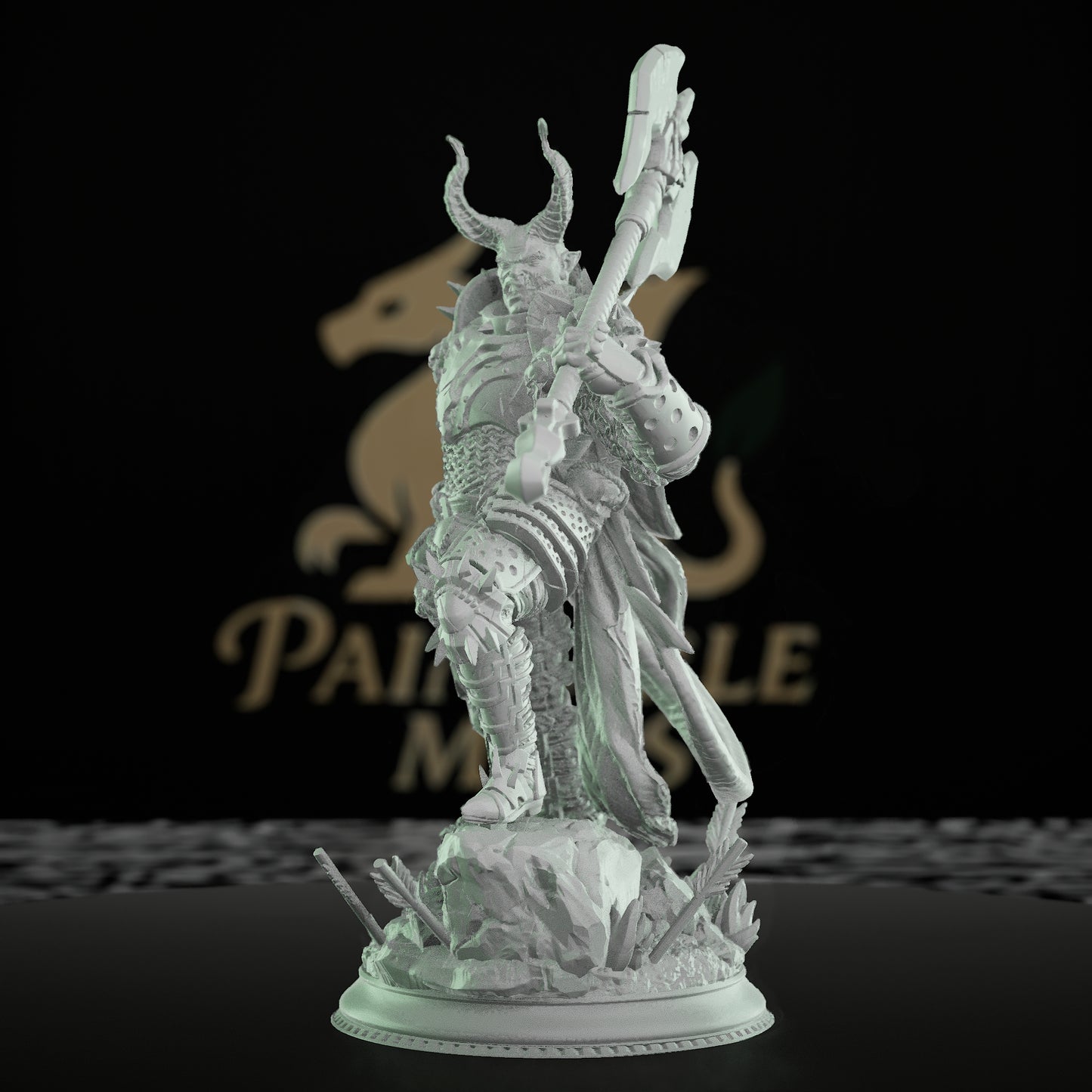 Undead Warrior Double-Headed Axe | Medium | DM Stash | D&D DnD Pathfinder Miniature