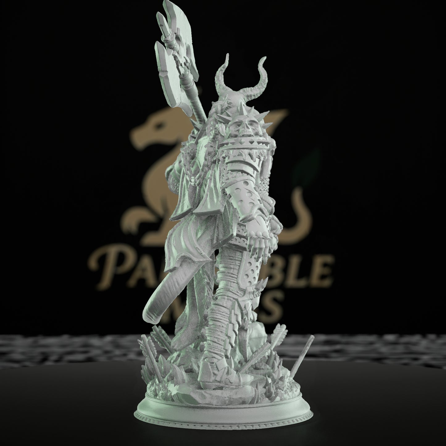 Undead Warrior Double-Headed Axe | Medium | DM Stash | D&D DnD Pathfinder Miniature