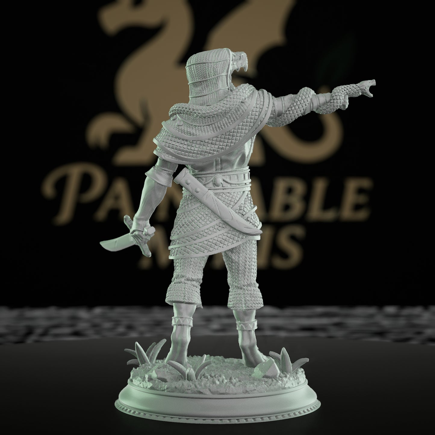 Shyasara Snake Warrior Miniature Guard | Medium | DM Stash | D&D DnD Pathfinder Miniature