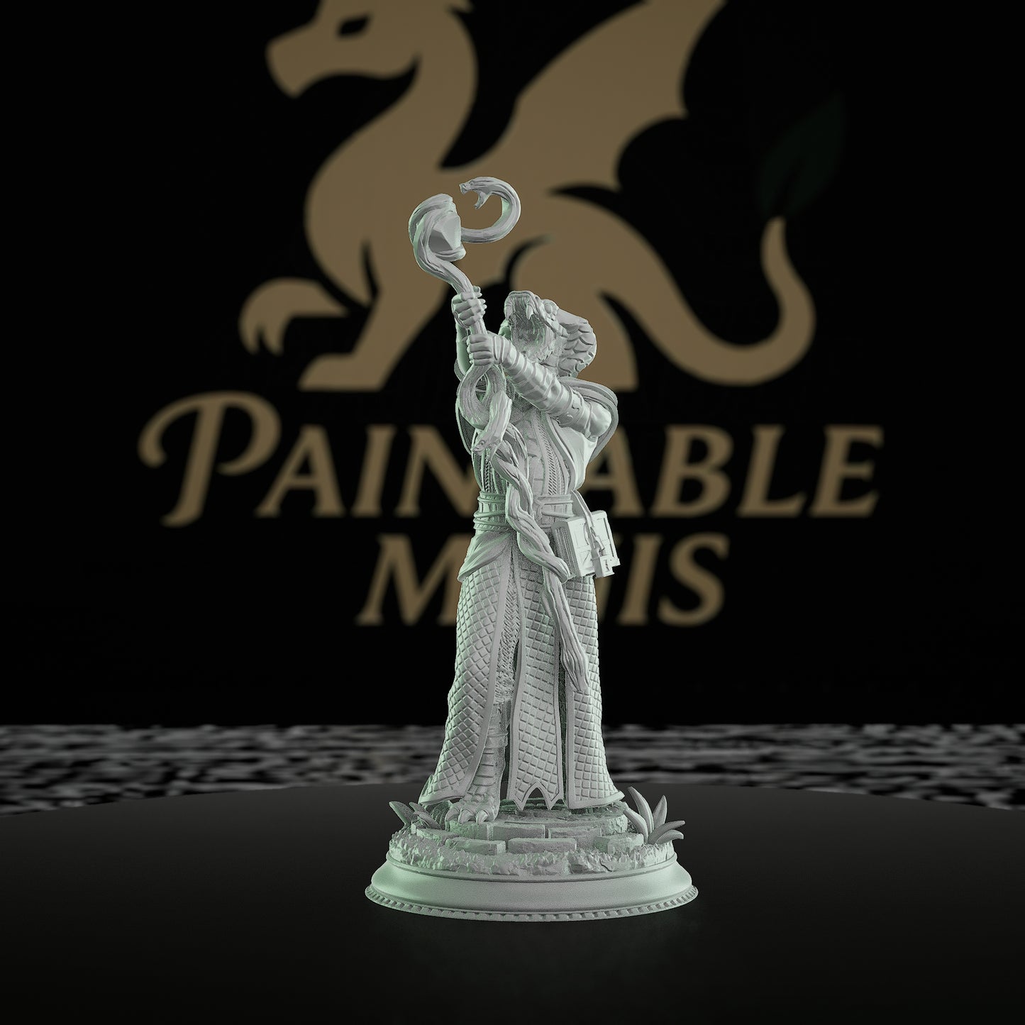 Shyasara Snake Warrior Miniature Guard | Medium | DM Stash | D&D DnD Pathfinder Miniature