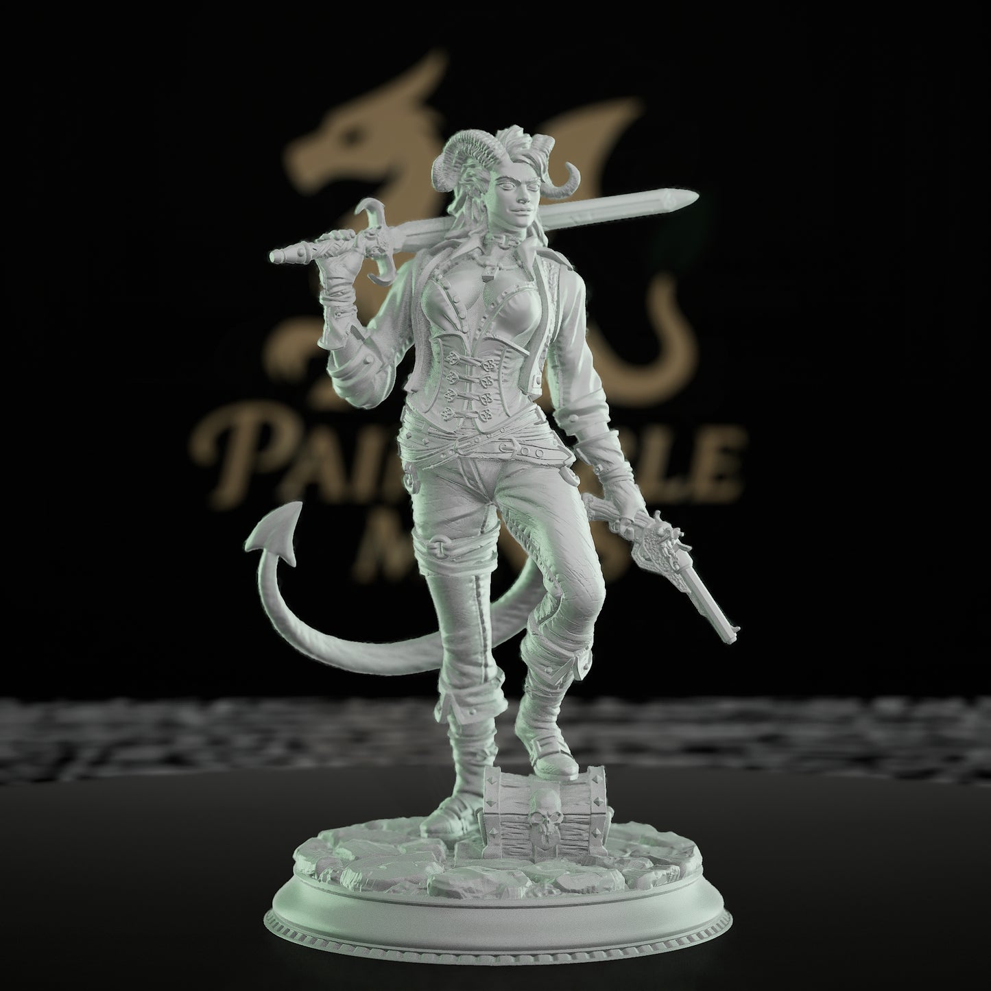Tiefling Rogue Swashbuckler Miniature | Medium | DM Stash | D&D DnD Pathfinder Miniature