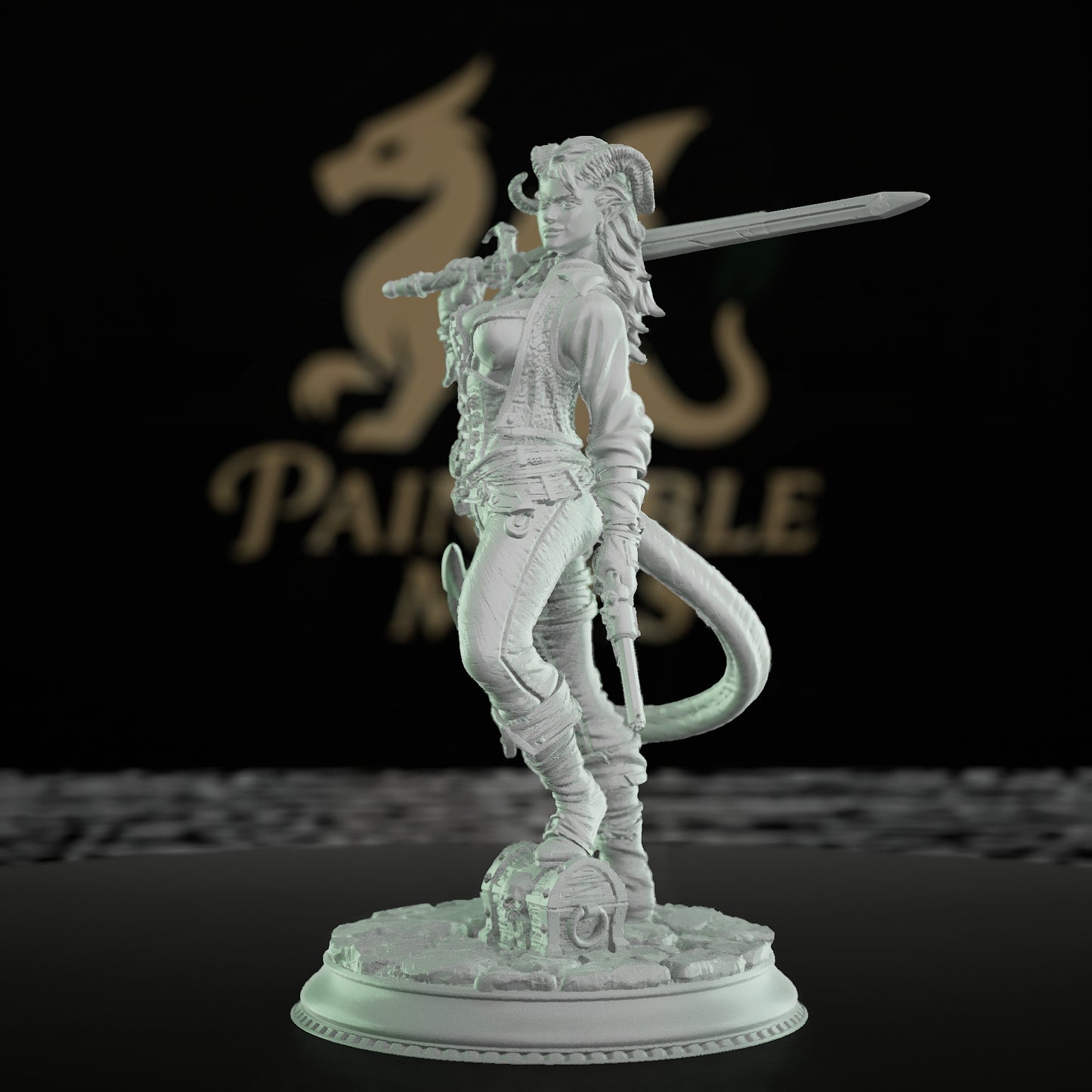Tiefling Rogue Swashbuckler Miniature | Medium | DM Stash | D&D DnD Pathfinder Miniature
