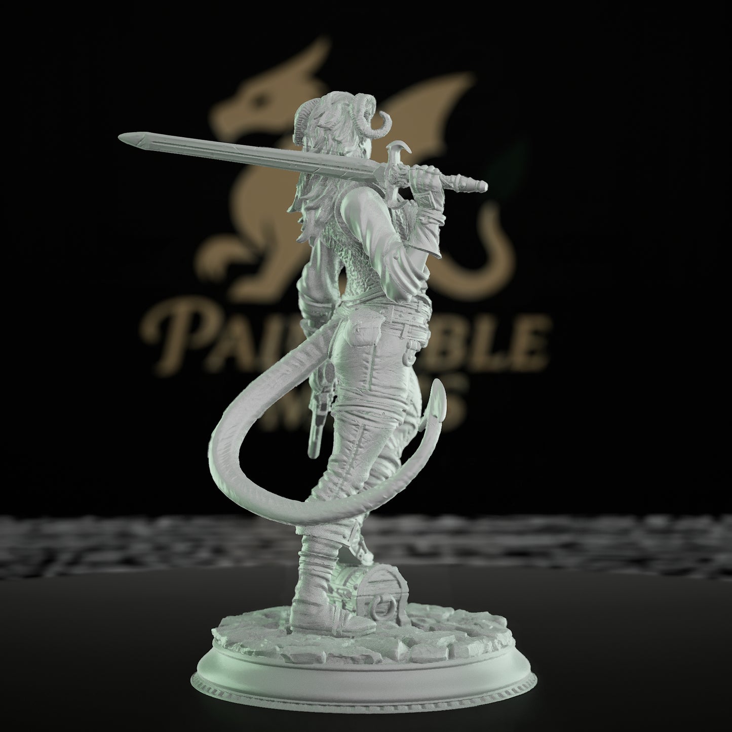 Tiefling Rogue Swashbuckler Miniature | Medium | DM Stash | D&D DnD Pathfinder Miniature