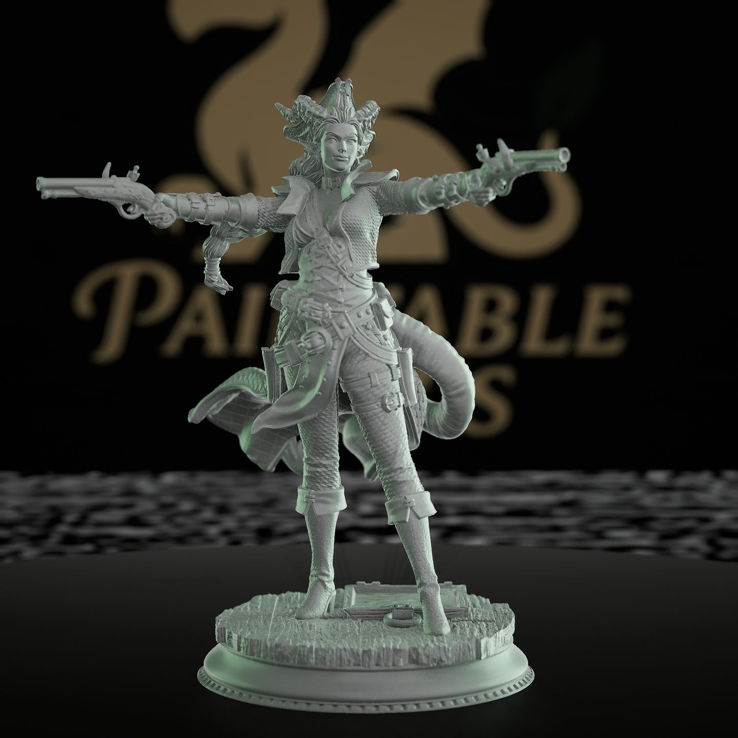 Nosmeni Pirate Gunslinger Rogue Miniature | Medium | DM Stash | D&D DnD Pathfinder Miniature