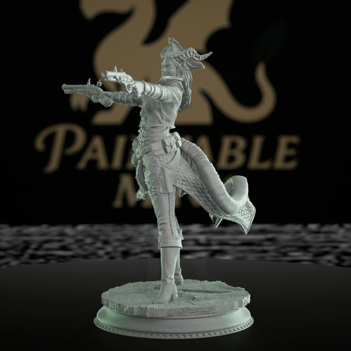 Nosmeni Pirate Gunslinger Rogue Miniature | Medium | DM Stash | D&D DnD Pathfinder Miniature