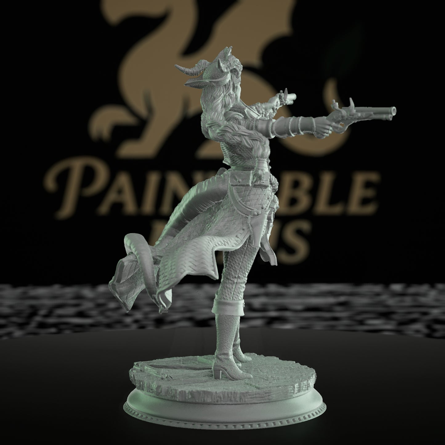 Nosmeni Pirate Gunslinger Rogue Miniature | Medium | DM Stash | D&D DnD Pathfinder Miniature