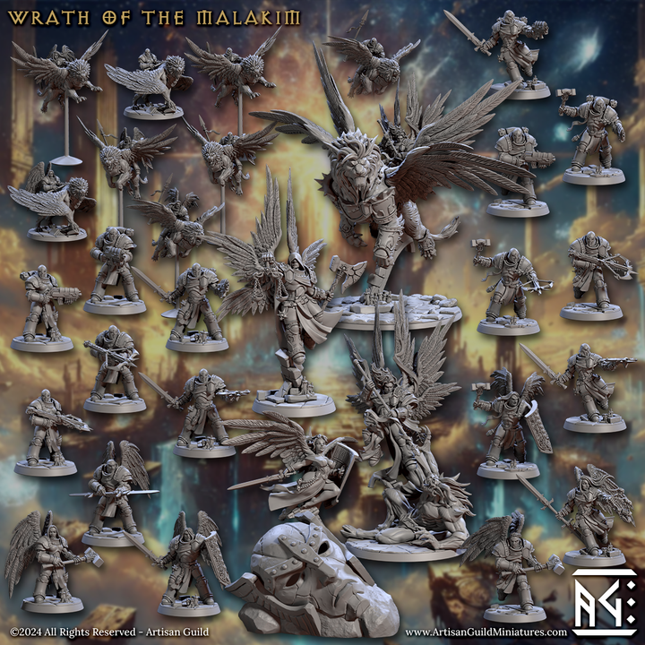 Celestial Warrior Vindicator | Medium | Artisan Guild | D&D DnD Pathfinder Miniature
