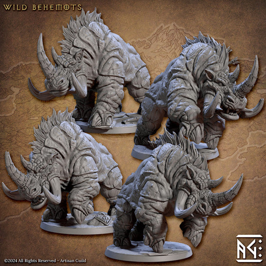 Dwarf Barbarian Behemoth Rider Miniature | Large | Artisan Guild | D&D DnD Pathfinder Miniature