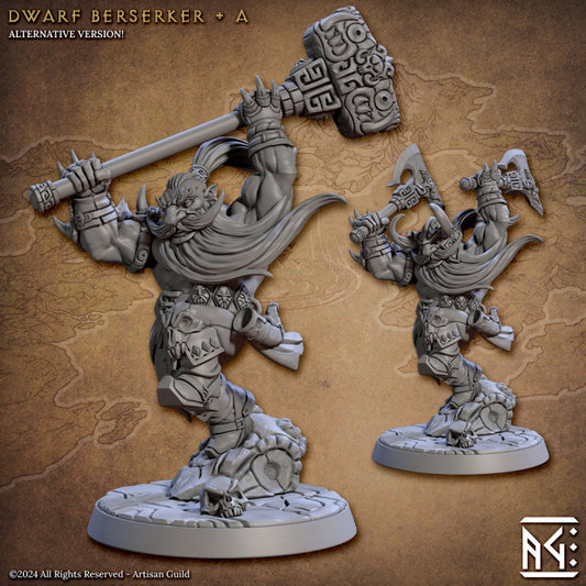 Dwarf Berserker Warrior Barbarian Mini | Medium | Artisan Guild | D&D DnD Pathfinder Miniature