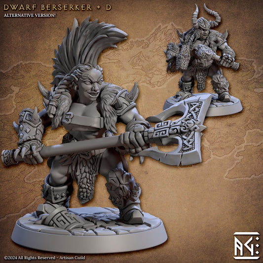 Dwarf Berserker Barbarian Miniature | Medium | Artisan Guild | D&D DnD Pathfinder