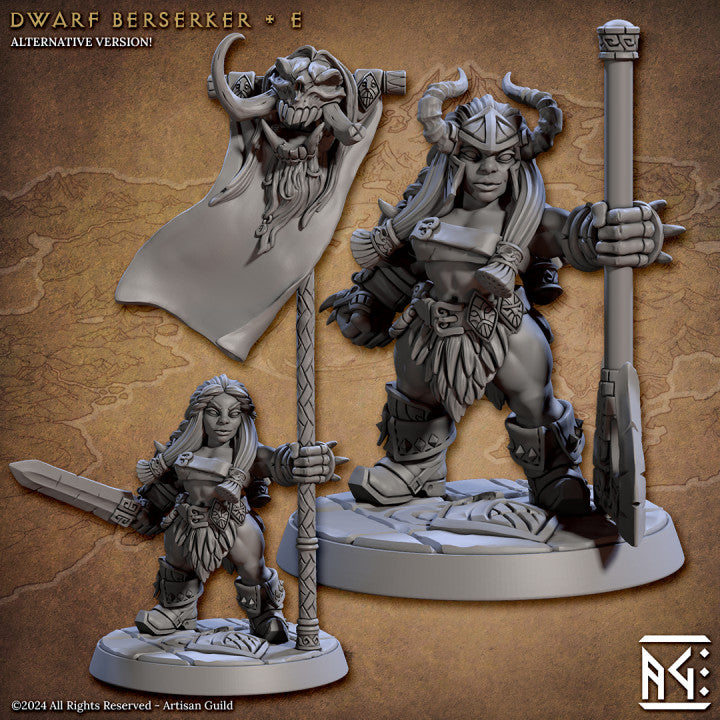 Dwarf Berserker Warrior Miniature | Medium | Artisan Guild | D&D DnD Pathfinder Miniature