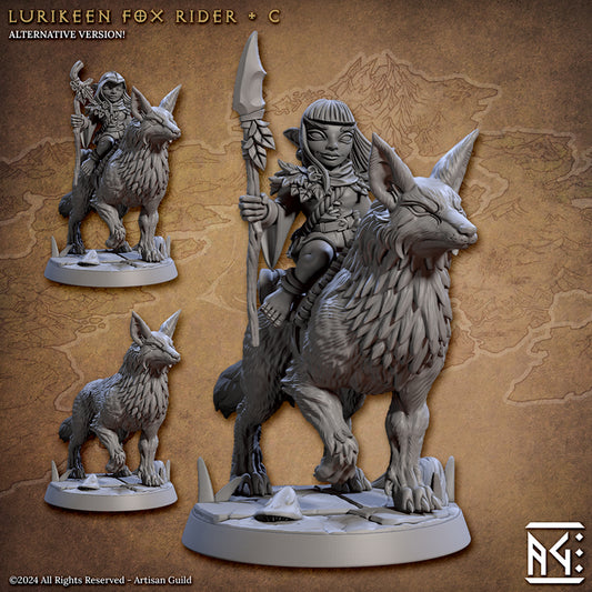 Deeproot Lurikeen Rider Fox | Medium | Artisan Guild | D&D DnD Pathfinder Miniature