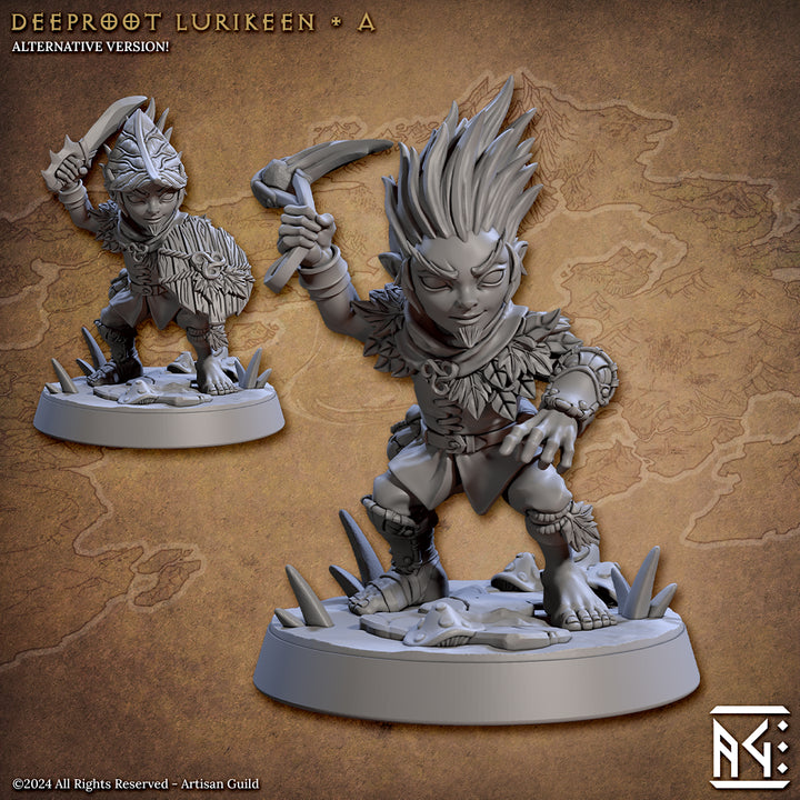 Deeproot Lurikeen Forest Creature Warrior | Medium | Artisan Guild | D&D DnD Pathfinder Miniature