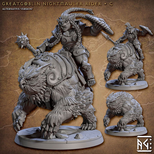 Greatgoblin Goblin Cavalry Nightmauler | Large | Artisan Guild | D&D DnD Pathfinder Miniature