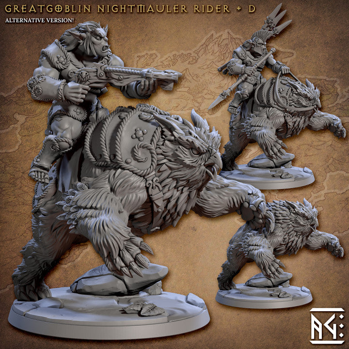 Greatgoblin Owlbear Nightmauler Rider | Large | Artisan Guild | D&D DnD Pathfinder Miniature