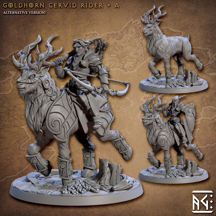 Noble Alfar Cavalry Beast Rider | Large | Artisan Guild | D&D DnD Pathfinder Miniature