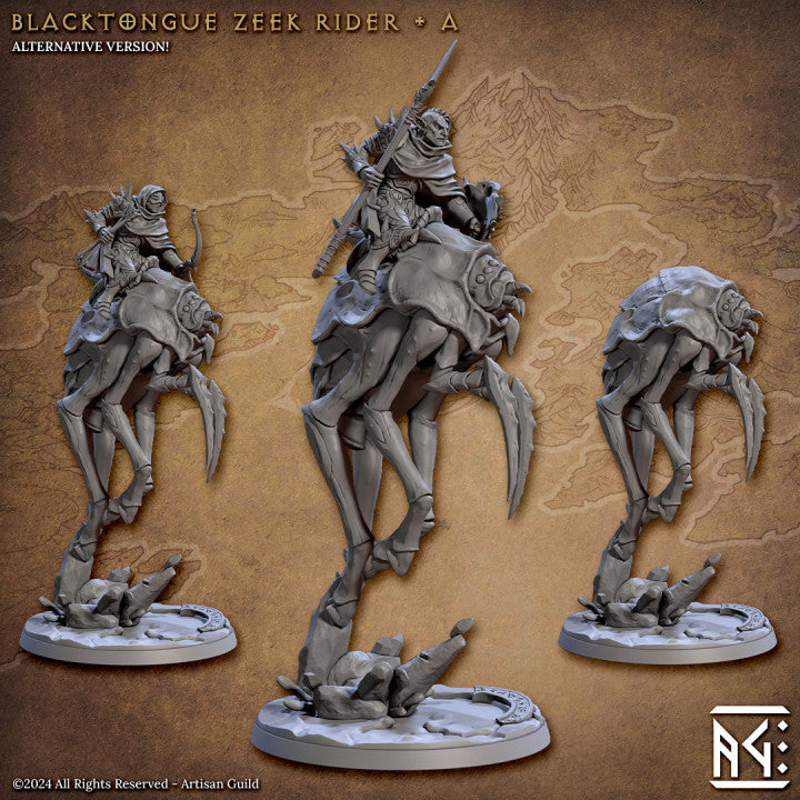 Blacktongue Zeek Rider Rogue Beast | Large | Artisan Guild | D&D DnD Pathfinder Miniature