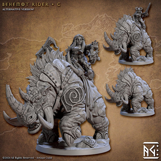 Dwarf Behemoth Rider Miniature | Large | Artisan Guild | D&D DnD Pathfinder Miniature