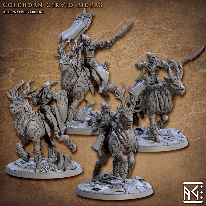 Elf Ranger Beasts Cavalry | Large | Artisan Guild | D&D DnD Pathfinder Miniature