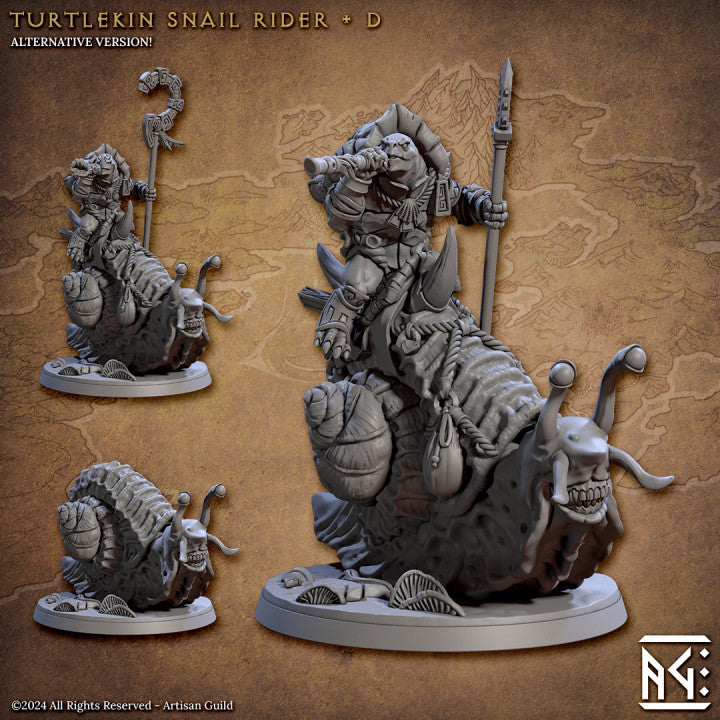 Giant Snail Turtlekin Rider | Large | Artisan Guild | D&D DnD Pathfinder Miniature
