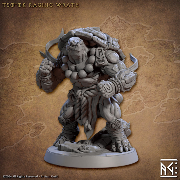 Turtlekin Monk Warrior Fury Strength | Large | Artisan Guild | D&D DnD Pathfinder Miniature