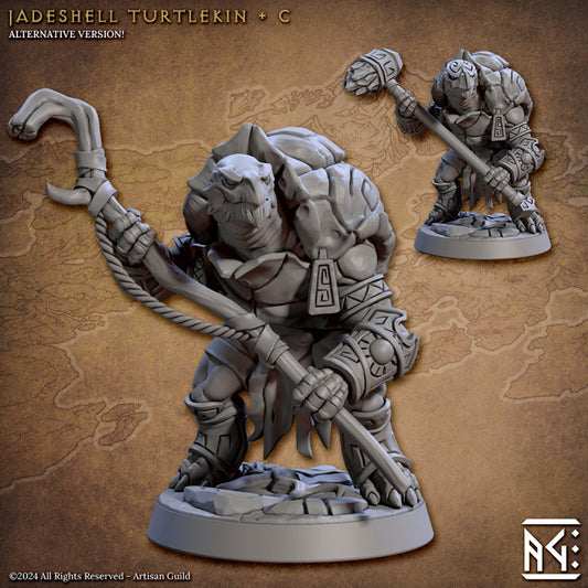 Jadeshell Turtlekin Warrior Tortle | Medium | Artisan Guild | D&D DnD Pathfinder Miniature