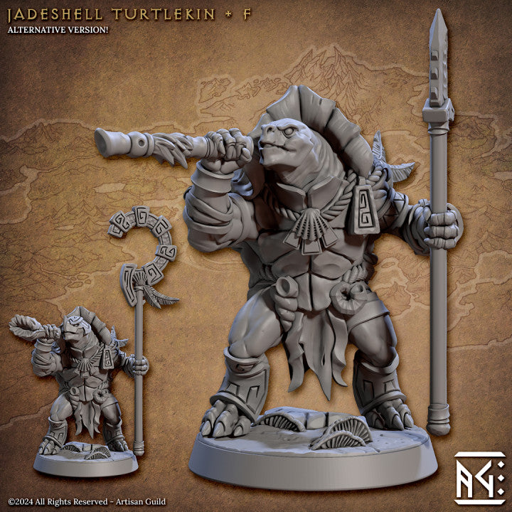 Turtlekin Warrior Miniature | Medium | Artisan Guild | D&D DnD Pathfinder Miniature