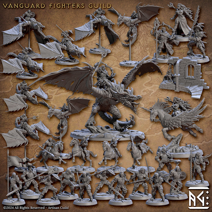 Vanguard Fighter Warrior Shield | Medium | Artisan Guild | D&D DnD Pathfinder Miniature