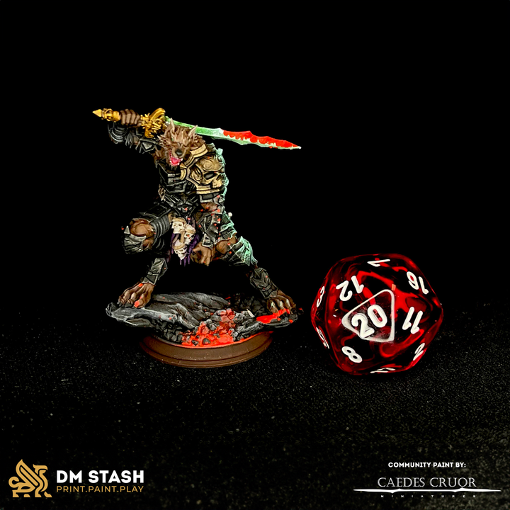 Werewolf Knight Lycanthrope Warrior Miniature | Medium | DM Stash | D&D DnD Pathfinder Miniature