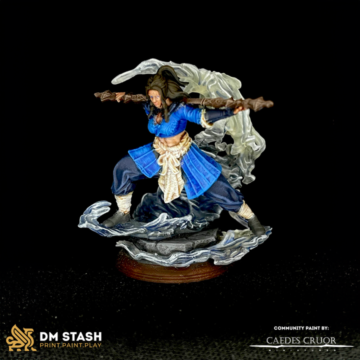 Water Genasi Monk - Flow (25mm Base)