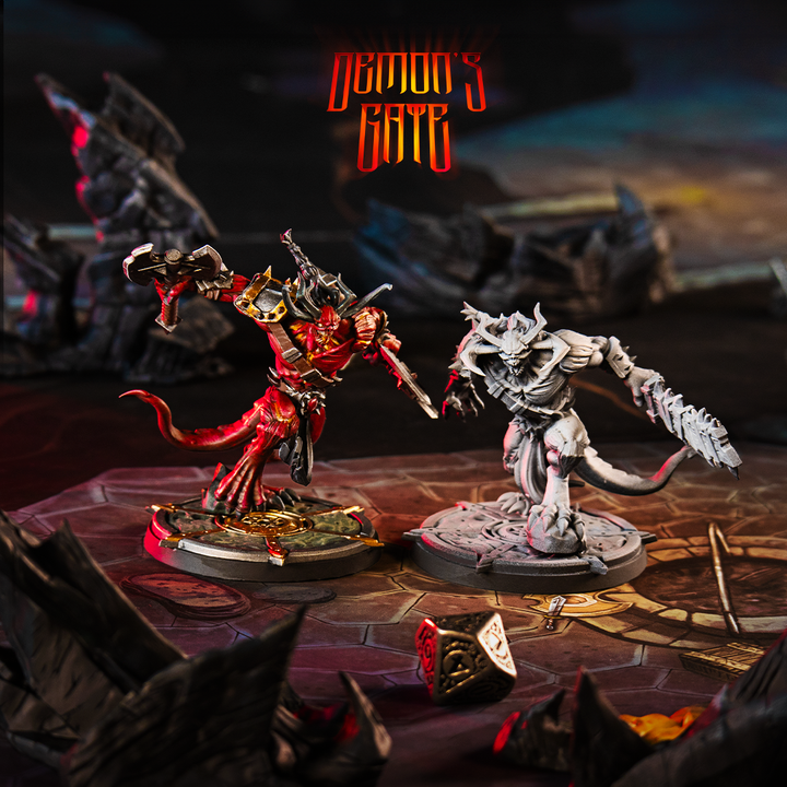 Demon Barbarian Fiends Fighter | Large | PaintableMinis | D&D DnD Pathfinder Miniature