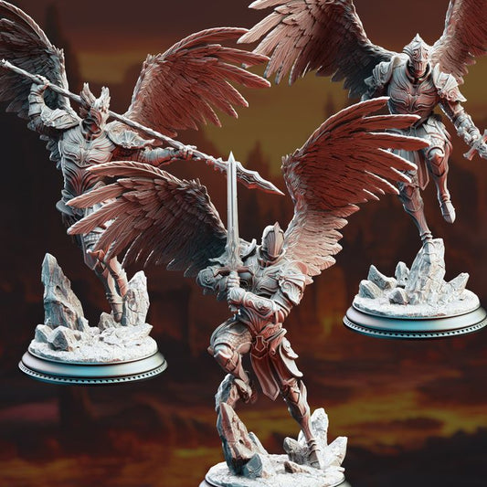Angelic Warrior Celestial Knight Spear | Medium | DM Stash | D&D DnD Pathfinder Miniature